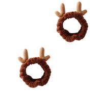 Baluue 2piezas Diadema De Navideñas Para Mujer Diadema Elástica De Peluche Color Café Para Cuidado Facial y Accesorio De Moda