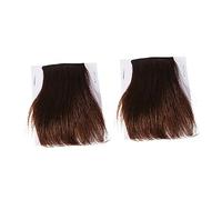 Baluue 2piezas Extensiones De Cabello Clip Naturales Sin Costuras Engrosamiento De Raíz Almohadillas Gruesas Castaño