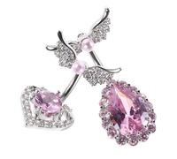 Baluue 2piezas Heart Belly Button with Wing and Teardrop Navel Jewelry for Parties and Beach Outfits Unique Belly Piercing for Women