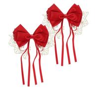 Baluue 2piezas Horquillas Cabello Lazo De Encaje Elegantes Clips Decorativos Para Mujeres y