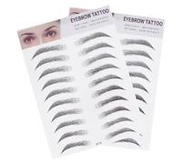 Baluue 2piezas Imitación De Cejas Pegatinas De Transferencia De Cejas Artificiales Herramienta De Para Hombres y Mujeres Diseño Realista Color Negro
