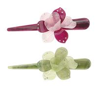 Baluue 2piezas Pasadores De Acrílico Para Niña Clips Con Diseño De Crisantemo Accesorios Para Cabello Cómodo y Seguro De Colores y Verde Tocados Delicados Para Fiestas y Uso Diario