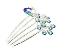 Baluue 2piezas Peine De Cabello Azul Cristales Para Novias y De Honor Elegante Accesorio De Boda Horquilla Para Peinados Versátiles