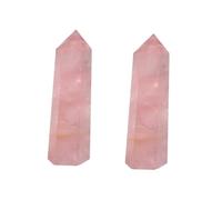 Baluue 2piezas Piedra Hexagonal De Rosa Para Decoración De Mesa y Feng Shui Varita De Cristal Curativa Para Hogar y Oficina