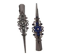 Baluue 2piezas Pinza De Pelo Decorativa De Rhinestones Clips De Cabello Para Niñas Accesorios De Estilo Retro