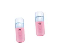 Baluue 2piezas Rociador De Névoa De Nano Usb Recargable Para Hidratación Facial Dispositivo Portátil De Spray De Agua Para Maquillaje y Cuidado Piel Para Uso Diario y Viajes Color Rosa
