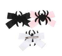 Baluue 3 Piezas Clips de Pelo Araña Halloween Lazos Decorativos Ligeros y Resistentes para Fiesta Cosplay Mujeres Accesorios Festivos