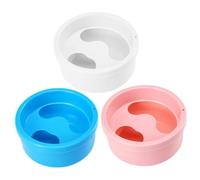 Baluue 3 piezas Cuenco de Remojo para Uñas de Plástico Resistente Tazón para Manicure Casa y Salón de Rosa y Azul para Suavizar Cutículas y Facilitar la Eliminación de Esmalte Gel