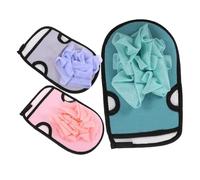 Baluue 3 Piezas Guantes De Baño Exfoliantes Para Ducha Guantes De Ducha Cepillo Espalda Máquina De Burbujas