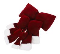 Baluue 3 Piezas Lazo Navideño de Franela Rojo Oscuro Relleno de Algodón PP, Adorno Colgante Fácil de Aplicar para Decoración Festiva en Exteriores y Ambiente Navideño