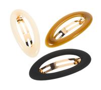 Baluue 3 Piezas Oval Hair Clips For Women Spring Metal French Barrettes With Plastic Resin Steel Build Comfortable Fit Stylish Ponytail Holders In Tea
