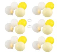 Baluue 30 Unidades Globos Amarillos y Blancos de Látex, Globos de Cumpleaños de 30 Cm Confeti Dorado, para Ambientación de Fiestas Temáticas de Girasoles y Shower, Incluye 2 Rollos de