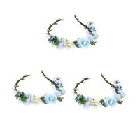 Baluue 3piezas Diadema Floral De Novia De Flores Artificiales Para Bodas y Sesiones De Accesorio Elegante Especiales