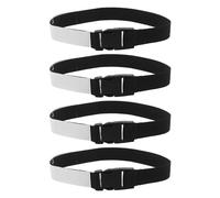 Baluue 4 Cinturones Organizadores Ajustables de Equipaje con Etiqueta Grabable para Ropa, Material Pu y Pom, Ideales para Viajes y Trekking en Color Negro