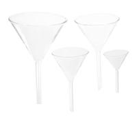 Baluue 4 piezas Embudos de Vidrio de Laboratorio con Tallo Corto Resistentes la Corrosión Calor para Química Biología y Medicina Diseño Compacto y Ligero para Fácil Manejo y Transporte