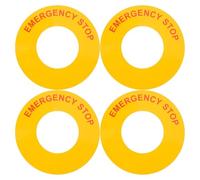 Baluue 4 piezas Etiqueta Adhesiva Parada Emergencia Señalización Industrial Duradera Indicadora de Botón Paro Urgente Fácil Aplicación para Maquinaria y Entornos Laborales