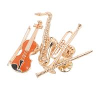 Baluue 4 Piezas Pin de Saxofón Dorado de Aleación Diseño Vintage y Creativo para Mochilas y Festivales de Música, Resistente al Desvanecimiento Temática Musical Única