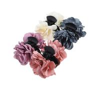 Baluue 4piezas Barretas De Pelo De Flor Para Mujeres Clips De Cabello Tela Diseño De Rosa Pinzas De Gran Para Bodas y Fiestas Colores Asortidos