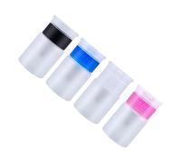 Baluue 4piezas Botella Vacía Unidades Rellenable Dispensador De Viaje Cosméticos Manicura Agua Transparente y Color