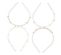 Baluue 4piezas Diademas de Novia Gemas de Imitación Diadema Ondulada de Metal Accesorios Cabello para Mujer Elegantes Moda para Fiestas y Eventos Especiales