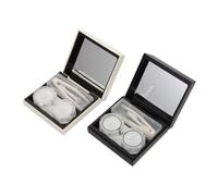 Baluue 4piezas Estuche para Lentillas Esmerilado De Espejo para Uso Diario Viaje Contenedor para Guardar Lentes De Contacto