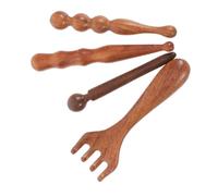 Baluue 4piezas Masaje de Madera para Reflexología Masajeador de Pies y Manos Herramienta Gua Sha de Madera Varita de Masaje para Rostro Cuello Espalda y Puntos Gatillo