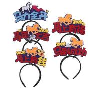 Baluue 5 Diademas para Año Chino 2026 Accesorios de Fieltro Caracteres Chinos Diseño Temático del Año del Caballo Paquete de 5 Unidades para Fiestas y Celebraciones