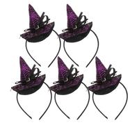 Baluue 5 Piezas Diadema de Sombrero de Bruja Morada Accesorios Cabello de Halloween para Mujeres Lindas Diademas para Disfraces de Fiestas Tocados para Fiestas de Brujas Niña Halloween