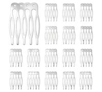 Baluue 50 Peinetas Laterales de Metal para Mujer en Boda y Ceremonia, Accesorios Cabello 5 Dientes, Color Plata, Sujetan el Cabello y Diademas