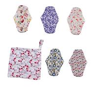 Baluue 5piezas Toalla Sanitaria Bambú Reutilizable Compresa Menstrual Lavable Tipo Íntimo Unidades para Neceser de Viaje Color Aleatorio