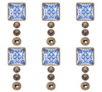 Baluue 6 piezas Botones Presión Metálicos Cuadrados Broches Rápidos Multifunción de Aleación y Vidrio para Manualidades DIY Accesorios Resistentes y Elegantes para Costura y Ropa
