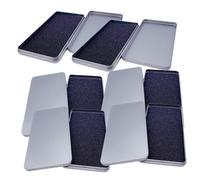 Baluue 6 piezas Caja de Almacenamiento Metálica con Espuma Protectora Caja Portátil para Guardado de Pantalla Templada de Móvil de Unidades con Tapa Diseño Ligero y Duradero Color Plata