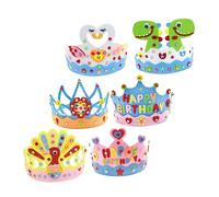 Baluue 6 Piezas Conjunto de Diademas de Cumpleaños Niñas Accesorios Diy de de Fieltro Sombreros de Fiesta Decoración de Cumpleaños Infantiles Incluye de Cisne y Pavo Real