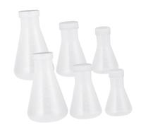 Baluue 6 piezas Frascos Cónicos de Plástico Graduados Resistentes Altas Temperaturas para Experimentos de Química Laboratorio para Estudiantes y Profesores Lecciones de Química