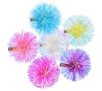 Baluue 6 Piezas Pinzas Pelo Pompones de Hilo Brillante, (, Morado,), Clips Metálicos para Cabello Fino y Grueso, Accesorios para Fiestas y Uso Diario