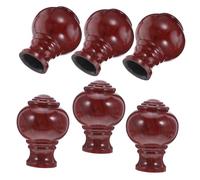 Baluue 6 Piezas Tapas para Barras de Cortina de Madera con Diseño de Veta Natural de Instalación Fácil Bordes Suaves para Protección de Cortinas para Salón y Ventanas