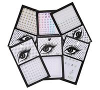 Baluue 6hojas Piedras Faciales Autoadhesivas De Brillo y Cristales Para Decorar Fiesta Festival Accesorios De Maquillaje Para Cara y Cuerpo