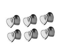 Baluue 6piezas Azucarero Forma De Corazón De Hojalata Caja Para Dulces y Golosinas Para Regalos y Almacenamiento Color Plateado Recipientes