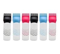 Baluue 6piezas Botellas De Teñido De Cabello Reutilizables Con Peine Para Aplicar Color y Champú Salones Azul Rojo Negro