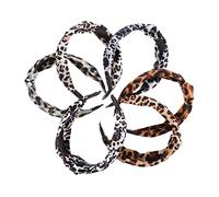 Baluue 6piezas Diadema Estampado de Leopardo Ancha para Mujer Diadema Nudo Cruzado de Moda para Fiestas y Eventos