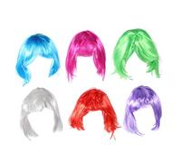 Baluue 6piezas Peluca Bob Corto Para Mujer Pelucas Sintéticas Para Disfraces Halloween Fiestas