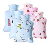 Baluue 6piezas Unidades Bolsas Agua Caliente Mini Portátiles Ropa Cálida Dibujos Variados Para Hogar Oficina Uso Terapéutico