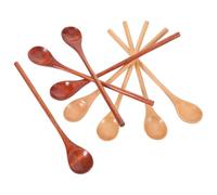 Baluue 8 piezas Cucharas de Madera para Miel y Cocina con Mango Ergonómico Utensilios de Cocina Resistentes y Suaves para Sartenes Antiadherentes Aptas para Mezclar Té y Salsas