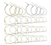 Baluue 80 piezas Aros Grandes para Pendientes Redondos Material para Hacer Bisutería DIY Colores Dorado y Plateado Accesorios para Joyería Mujer