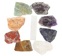 Baluue 9piezas Conjunto Piedras De Chakra Naturales Para Cristales Curativos Hogar Para Yoga y Relajación