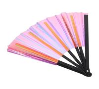 Baluue Abanico Plegable de Mano para Bailar de Plástico Resistente Diseño Ligero Portátil Color PVC Blanco Adecuado para Festivales Espectáculos de Danza y Eventos Sociales