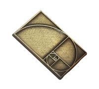 Baluue Alfiler de Solapa Matemático Rectangular de Metal Diseño Espiral de Proporción Áurea, Pin Temático Vintage Medieval, Accesorio para Gafas de Profesor y Regalos para Matemáticos
