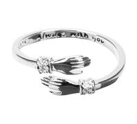 Baluue Anillo de Abrazo de Mano Anillo Ajustable Abierto Obsequio de Compromiso para Novia Joyería de Moda para Mujeres