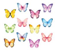 Baluue Blocs de Notas Autoadhesivos de Papel Pack de 12 Blocs Compactos Diseño de Mariposas Acuarela Pegatinas para Notas Oficina y Hogar para Recordatorios y Organización