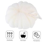 Baluue Bola De Baño Exfoliante y Bola De Ducha De Malla 3 Unidades Grande Color Beige Para Piel Suave y Masaje Corporal Uso Casa y Viaje